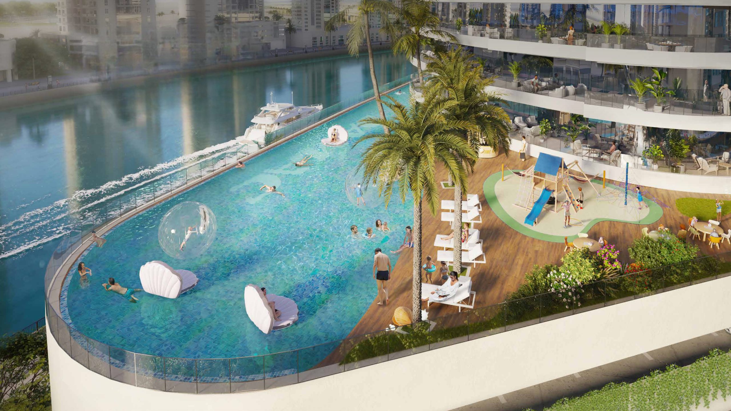 De GRISOGONO canal-side infinity pool with waterfront views